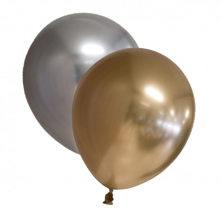 Latexballonger – Färgstarka Val för Alla Dina Festdekorationer - Mix Ballonger 20-pack Chrome - Guld och Silver 30 cm (12") - 1