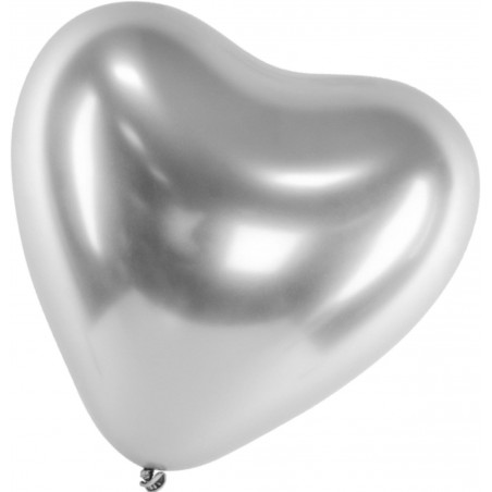 Hjärtballonger – Skapa Romantiska och Festliga Stämningar med Hjärtformade Ballonger - Hjärtformade Ballonger Chrome 10-Pack - 1